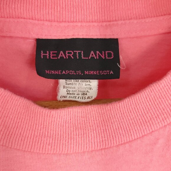 Vtg Coldfoot Alaska Graphic T-Shirt Men's OSFA Pink Heartland Apparel 80s USA - Picture 4 of 11